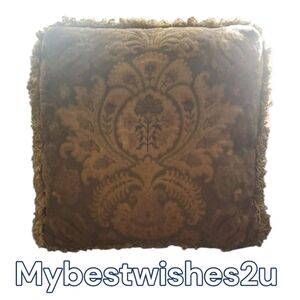 Elegant Brown and Gold Decorative Pillow Not Labeled But Thomasville